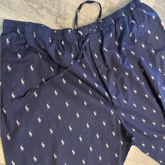 Polo by Ralph Lauren Navy Lounge Pants with Subtle Pattern 4XL - Picture 3 of 4